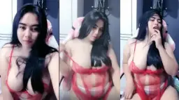 Shellaaa Toge Balik Lagi Pake Lingerie Merah Seksi Bikin Ngilu